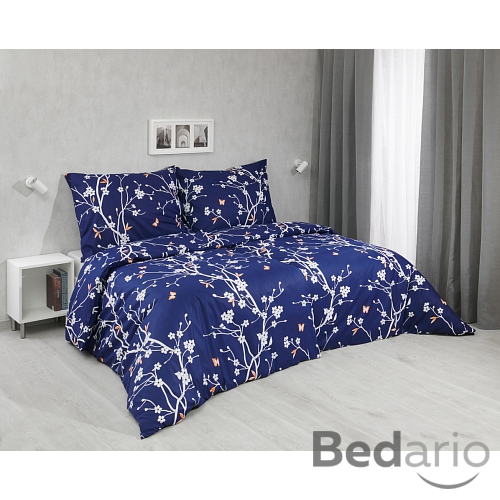 Bavlněné povlečení 140x200+70x90 Sakura modrá