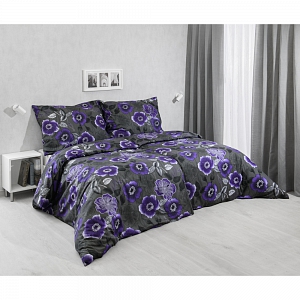 Bavlněné povlečení 140x200+70x90 Květiny purple