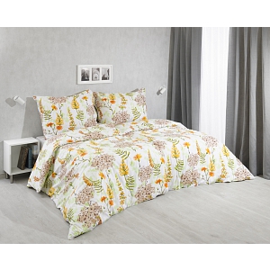 Bavlněné povlečení 140x200+70x90 Luční květiny žlutooranžové
