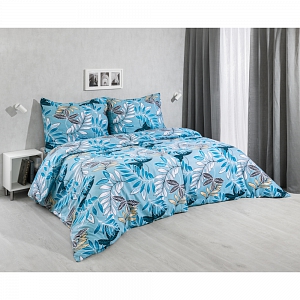 Flanelové povlečení 140x200+70x90 Dotek přírody tyrkysový