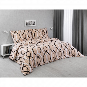 Flanelové povlečení 140x200+70x90 Mřížky béžové