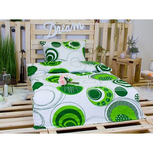 Krepové povlečení TOP 140x200+70x90 Zelená geometrie