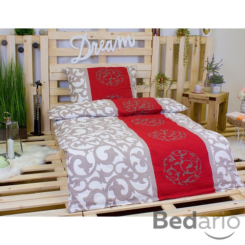 Krepové povlečení TOP 140x200+70x90 Béžový ornament