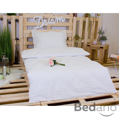 Krepové povlečení TOP 140x200+70x90 Jednobarevné bílé