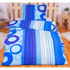 Krepové povlečení TOP 140x200+70x90 Modrá geometrie