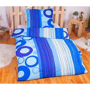 Krepové povlečení TOP 140x200+70x90 Modrá geometrie