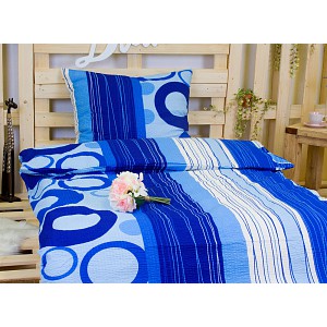 Krepové povlečení TOP 140x200+70x90 Modré linie