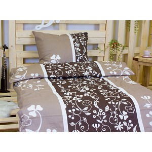 Bavlněné povlečení Hnědý lístek 140x200+70x90