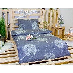 Bavlněné povlečení 140x200+70x90 Šedé chmýří