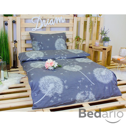 Bavlněné povlečení 140x200+70x90 Šedé chmýří