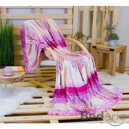 Velká deka mikroflanel DELUXE Stromy 230x200