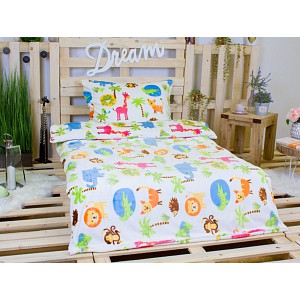 Mikroplyšové povlečení Premium 140x200+70x90 Zoo