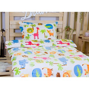 Mikroplyšové povlečení Premium 140x200+70x90 Zoo