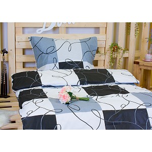 Bavlněné povlečení 140x200+70x90 Šedé šachy