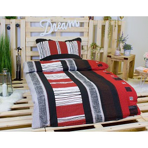 Krepové povlečení DELUXE 140x200+70x90 Vínová rustika