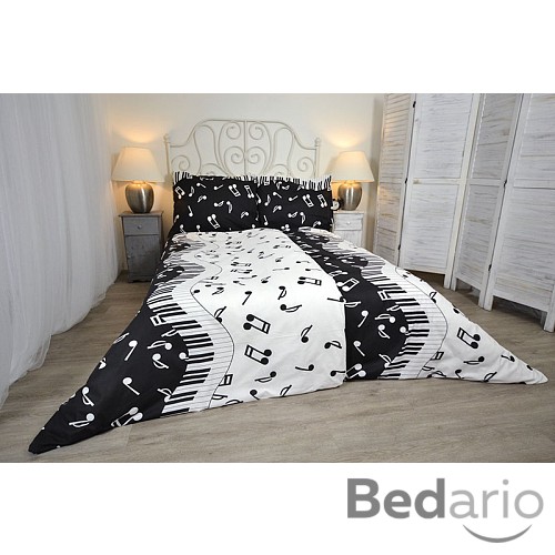 Krepové povlečení DELUXE 70x90 140x220 - Music