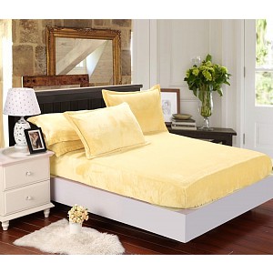 Mikroplyšové prostěradlo 140x200 Elegance - Vanilková