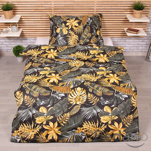 Prodloužené bavlněné povlečení DELUXE 140x220+70x90 Monstera