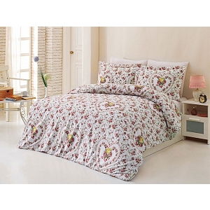 Bavlněné povlečení DELUXE 140x200+70x90 Srdce z růže