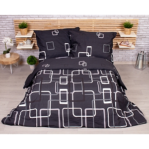 Francouzské ranforce bavlněné povlečení 220x200+2x70x90 Čtverce černobílé