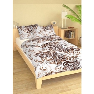 Krepové povlečení 140x200+70x90 Čestmír hnědý