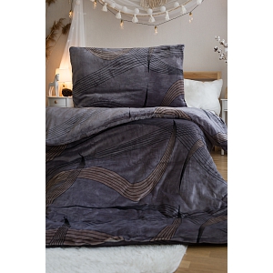 Mikroplyšové povlečení EXCLUSIVE 140x200+70x90 Vlny elegance