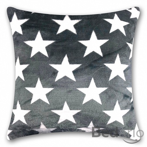 Povlak na polštářek mikroflanel 40x40 - Stars grey