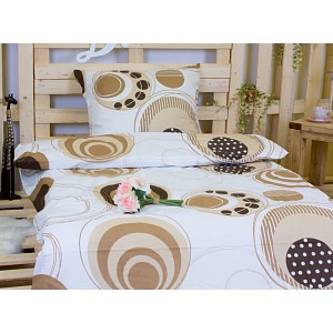 Bavlněné povlečení Béžová geometrie 140x200+70x90