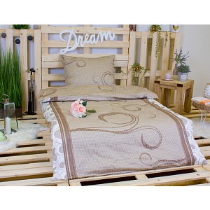 Bavlněné povlečení Béžové linky 140x200+70x90