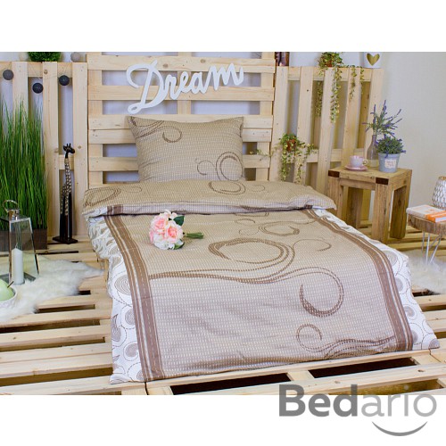 Bavlněné povlečení Béžové linky 140x200+70x90