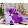 Krepové povlečení DELUXE 140x200+70x90 Fialová kresba