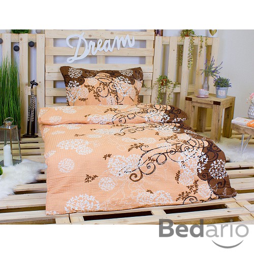 Krepové povlečení DELUXE 140x200+70x90 Flora