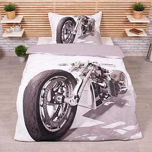 3D povlečení 140x200+70x90 Silver chopper