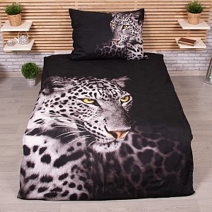 3D povlečení 140x200+70x90 Levhart