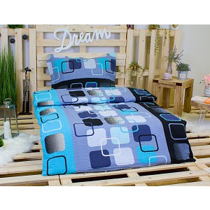 Krepové povlečení DELUXE 140x200+70x90 Tyrkysové obrazovky