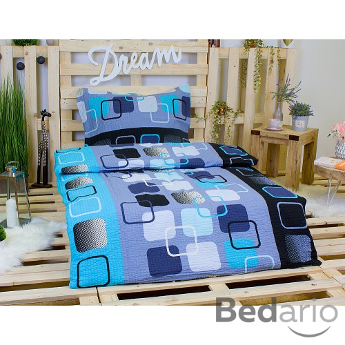 Krepové povlečení DELUXE 140x200+70x90 Tyrkysové obrazovky