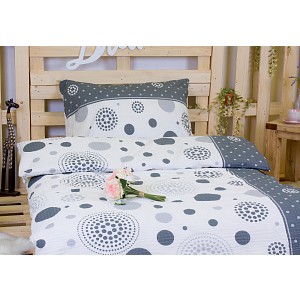 Krepové povlečení DELUXE 140x200+70x90 Šedobílý puntík