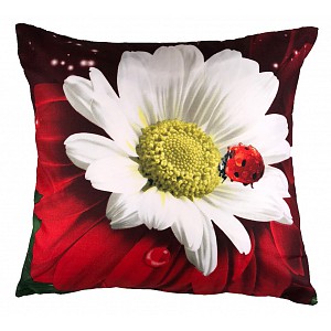 3D povlak 45x45 - Kopretina s beruškou