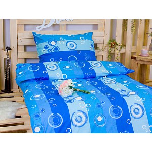 Krepové povlečení DELUXE - Modré bubliny
