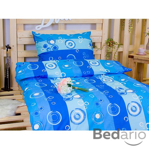 Krepové povlečení DELUXE - Modré bubliny