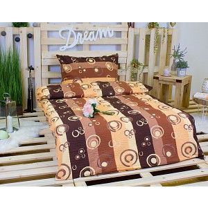 Krepové povlečení DELUXE - Hnědé bubliny