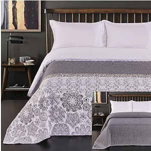 Prošívaný dekorační přehoz 240x260 Alhambra šedá