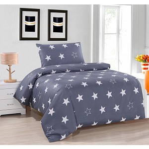 Hebké povlečení 140x200+70x90 Grey stars