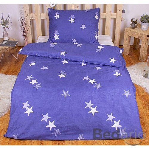 Hebké povlečení 140x200+70x90 Blue stars