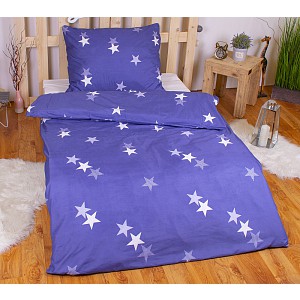 Hebké povlečení 140x200+70x90 Blue stars