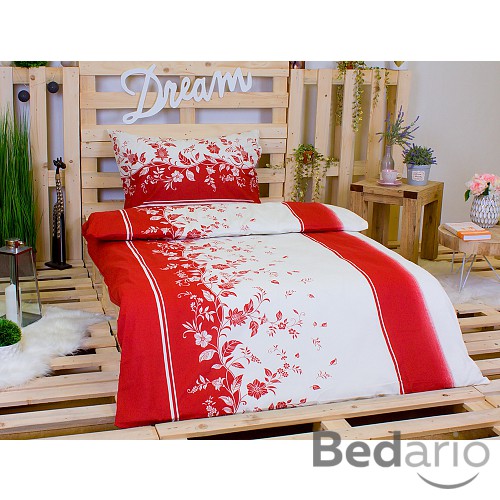 Bavlněné povlečení 140x200+70x90 Elegance červená
