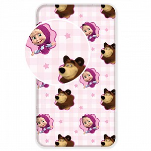 Bavlněné prostěradlo 90x200 Máša a medvěd