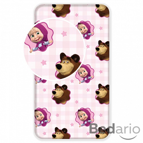 Bavlněné prostěradlo 90x200 Máša a medvěd