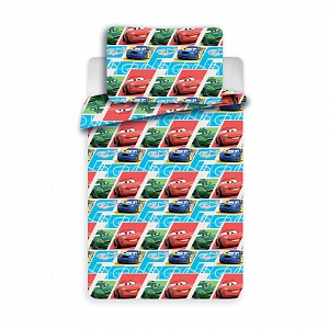Bavlněné povlečení do postýlky 40x60+90x130 - Cars