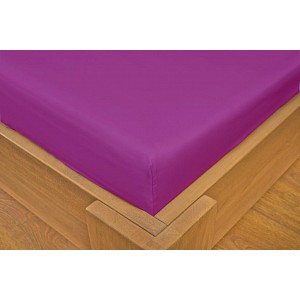 Saténové prostěradlo LUXURY COLLECTION 140x200+25 Tmavě fialové